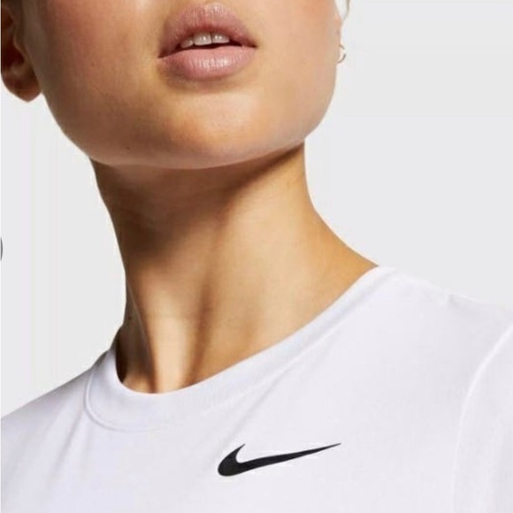 Nike Running Dri Fit Shirt Womens White Short sleeve Shirt SzM - Picture 7 of 11